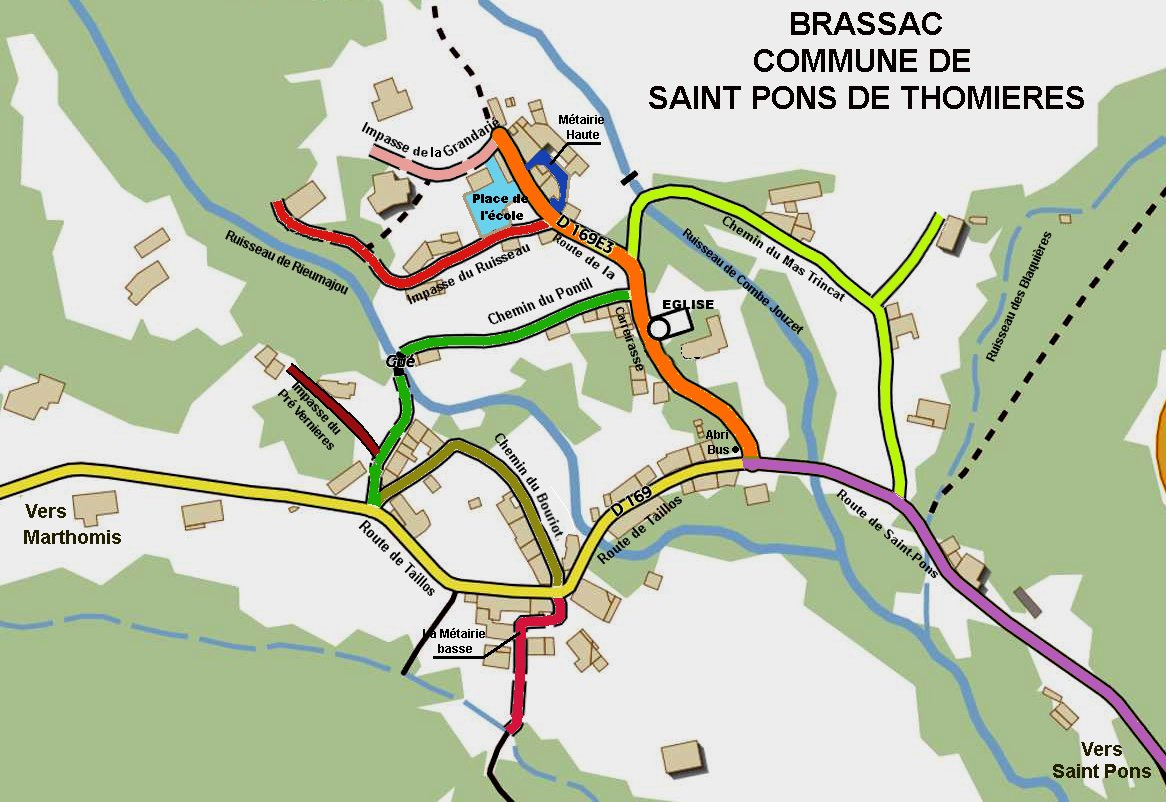 Plan des rues de brassac 1